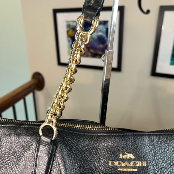 Coach Ava Pebble Leather Top Zip with Gold Chains - Picture 6 of 12